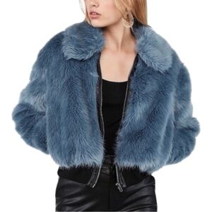 EXPRESS x Negin Mirsalehi Faux Fur Bomber Jacket. Size XS
